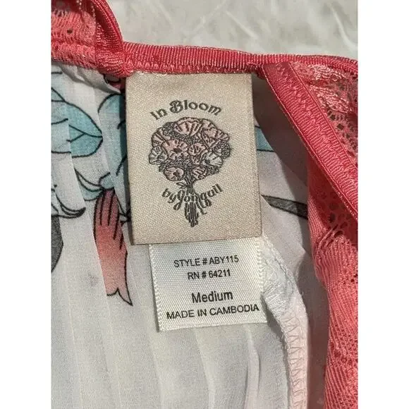 In Bloom By Jonquil Chemise Gown Medium Floral Butterfly Pleated Chiffon summer - Picture 5 of 6